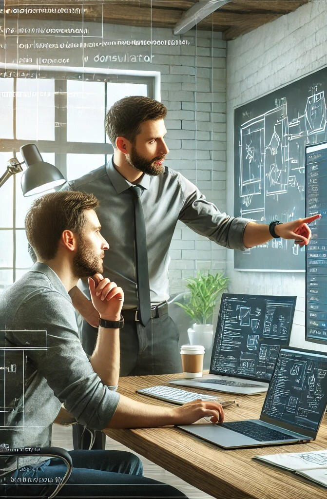 Hands-on collaboration and working directly with the code and application. (AI generated)